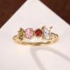 Exquisite Geometric Ring, Light Luxury Simple and Colorful Zircon Ring, Fashionable and Elegant Jewelry.