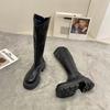 Fashion Versatile Thick-soled Fashion Boots Women's Skinny Boots High Heels Muffin Bottom Round Head Thick Heel Boots Women's Knight Boots
