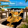 Custom Name Gar-field's Pawsome  Beach Towel Microfiber Beach Towel, Lightweight and Quick-Dry, for Summer Travel, Swimming Pool Gift