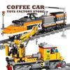 Technical City Power MOC Train Bricks 3D Model Railway Track Locomotive Building Blocks Subway Car Children Toys Christmas Gifts