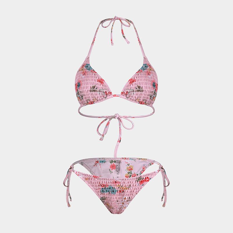 Europäisches und Amerikanisches Bedrucktes Dreiteiliges Bikini-Set mit Gaze-Rock - Sexy Urlaubs-Badeanzug