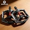 BUCKLOS Mountain Bike Pedals MTB Non-Slip Platform Pedals with Reflectors DU Bearings 9/16" Pedal Aluminum Alloy Bicycle Parts