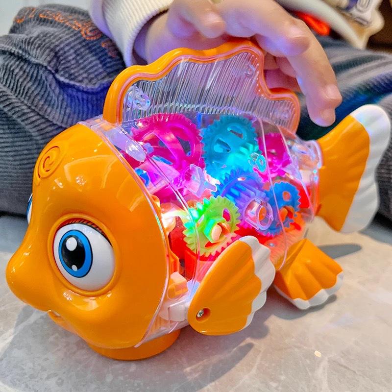 Children's Electric Luminous Clownfish Toy with Lights & Music