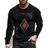 Men'S T-Shirt 3D Digital Printing Outer Wear With Long-Sleeved Casual Top