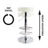 KKTONER Adjustable Height Swivel Bar PU Leather with Round Suitable for Home Kitchen White Stool, Footrest, Chair, Countertops, Medium,