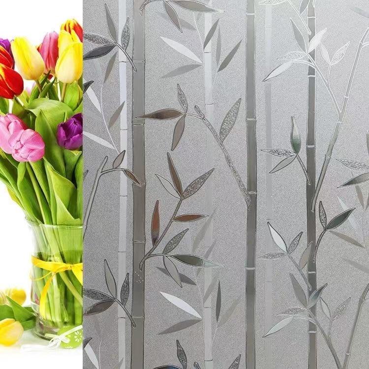

Пленка для стекла с рисунком бамбука, электростатическая, без клея, матовая, стеклянная наклейка, для ванной, туалета, оконная пленка, офисное украшение, светопропускающая, непрозрачная 30cmx1m