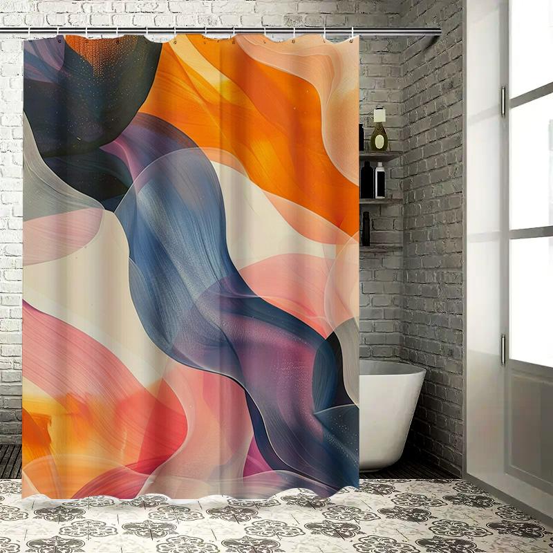 

Colorful Shower Curtain with Abstract Design Waterproof Fabric for Bath Decoration in Multiple Sizes 90x180cm