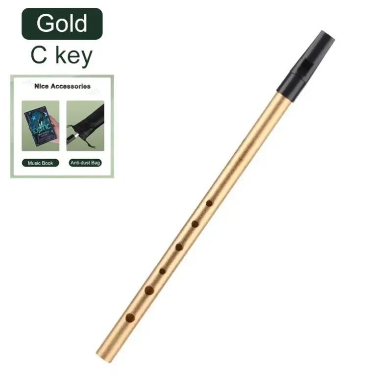 Autentyczna 6-otworowa gwizdawka irlandzka w tonacji C/D, piszczałka tin penny whistle, idealny tradycyjny irlandzki instrument muzyczny