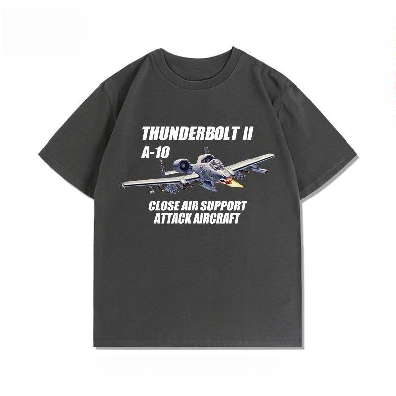 Fighter jet F22 Raptor A10 aircraft F35 fan Tshirt casual pure cotton roundneck top Unisex Women trendy shortsleeved shirt