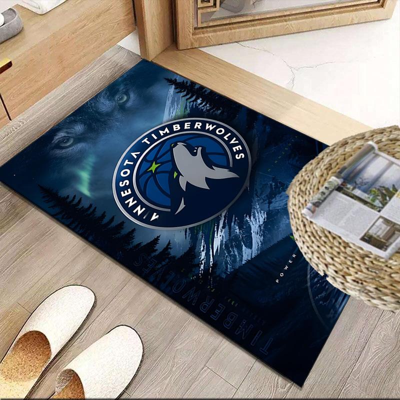 Timberwolves Logo  Carpet, Kitchen Rugs, Yoga Mat, Non-Slip Mats, Rug for Bathroom, Living Room bedroom, Camping Rugs Christmas Gift