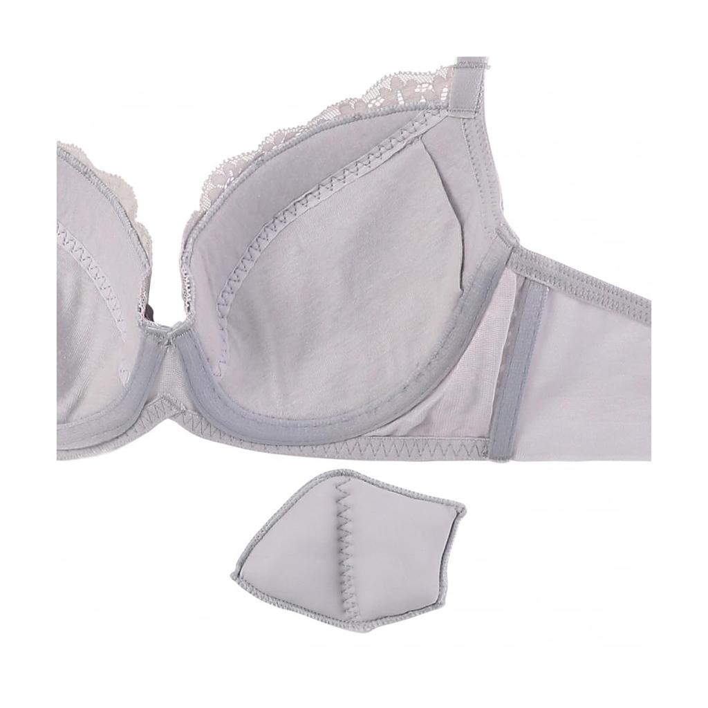 AMOSTYLE BY Triumph Entry Collection Cup Backless Bra Panty Twinkle M013 E70M 3/4 Bra, & Set, Flower, Women's, (Gray),