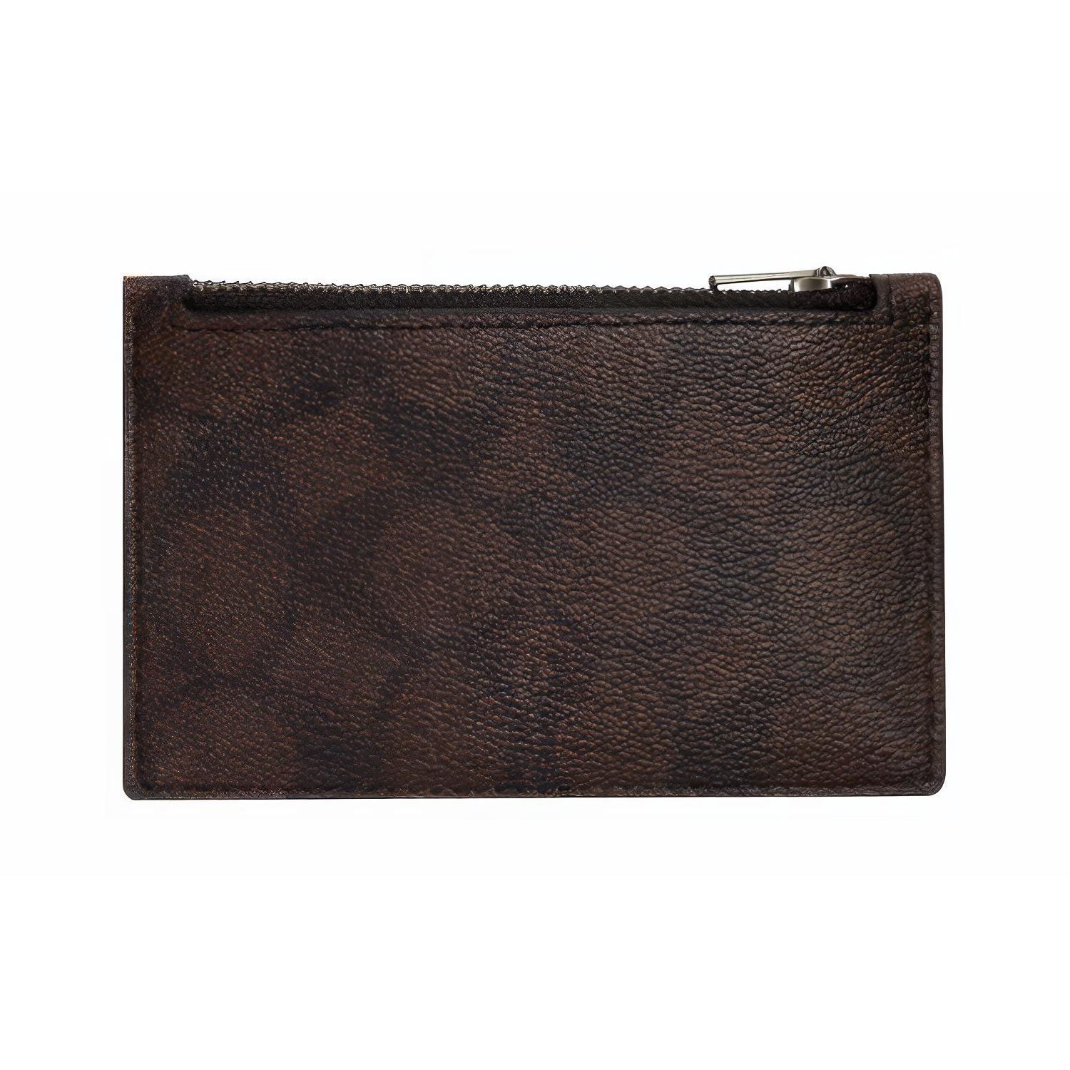 

Coach Card Case 13 Classic Zipper Monogram Canvas Leather Men Card Holder Brown C9995-QBUCY Basic Set (Bag+Dust Bag)