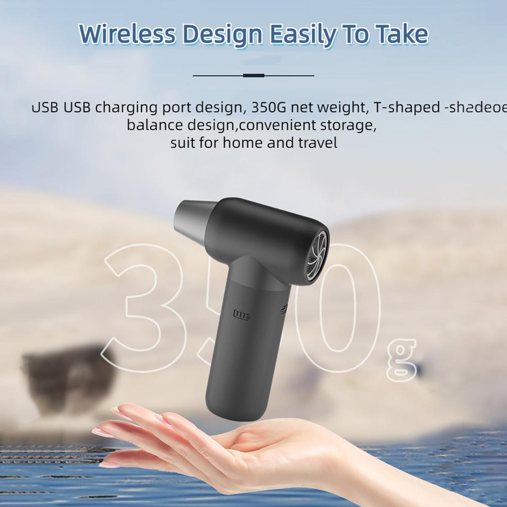 Cordless Compressed Air Duster Mini Air Blower Duster 110000RPM Air Duster Blower with 3 Nozzles 3