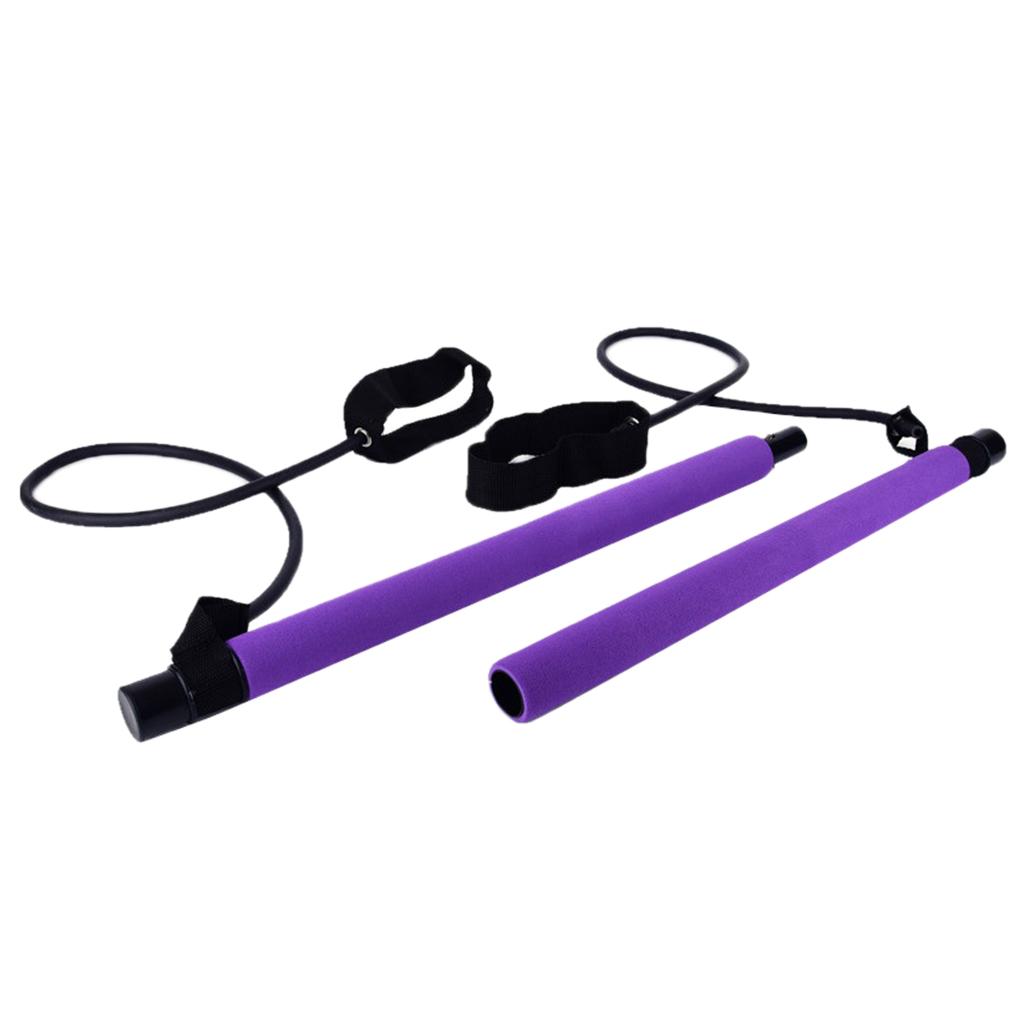 Yoga Pilates Bar Resistance Band Exercise Stick Set Home Gym Trainer Equipment for Fitness Workout