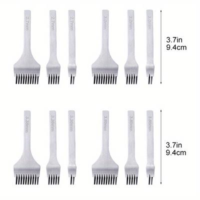 3Pcs/Set Lacing Stitching Hole Stitching Punch Tool Leather Craft Tools French Style Flat Cutter Craft Flat Cutter DIY Tool