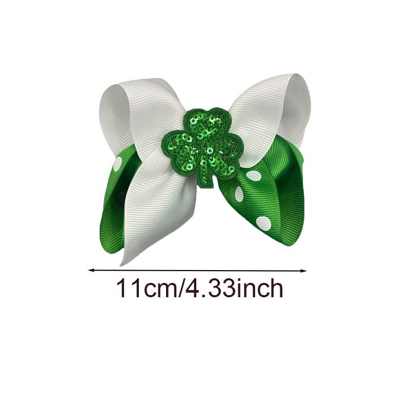 European Saint Patrick's Day Shamrock Bow Hair Clip for Girls