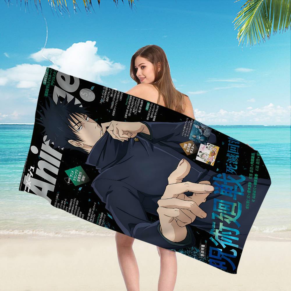 Anime Fushiguro Megumi Jujutsu Kaisen Beach Towel Colorful Bath Towels for Girl Microfiber Beach Yoga Spa Gym Pool