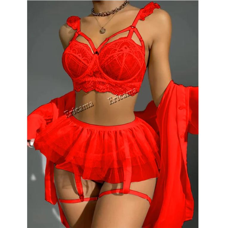 Transparent Lace Bra Set Women Sheer Temptation Exotic Sexy Lingerie Set Ladies Flroal Black Bra Underwear Set