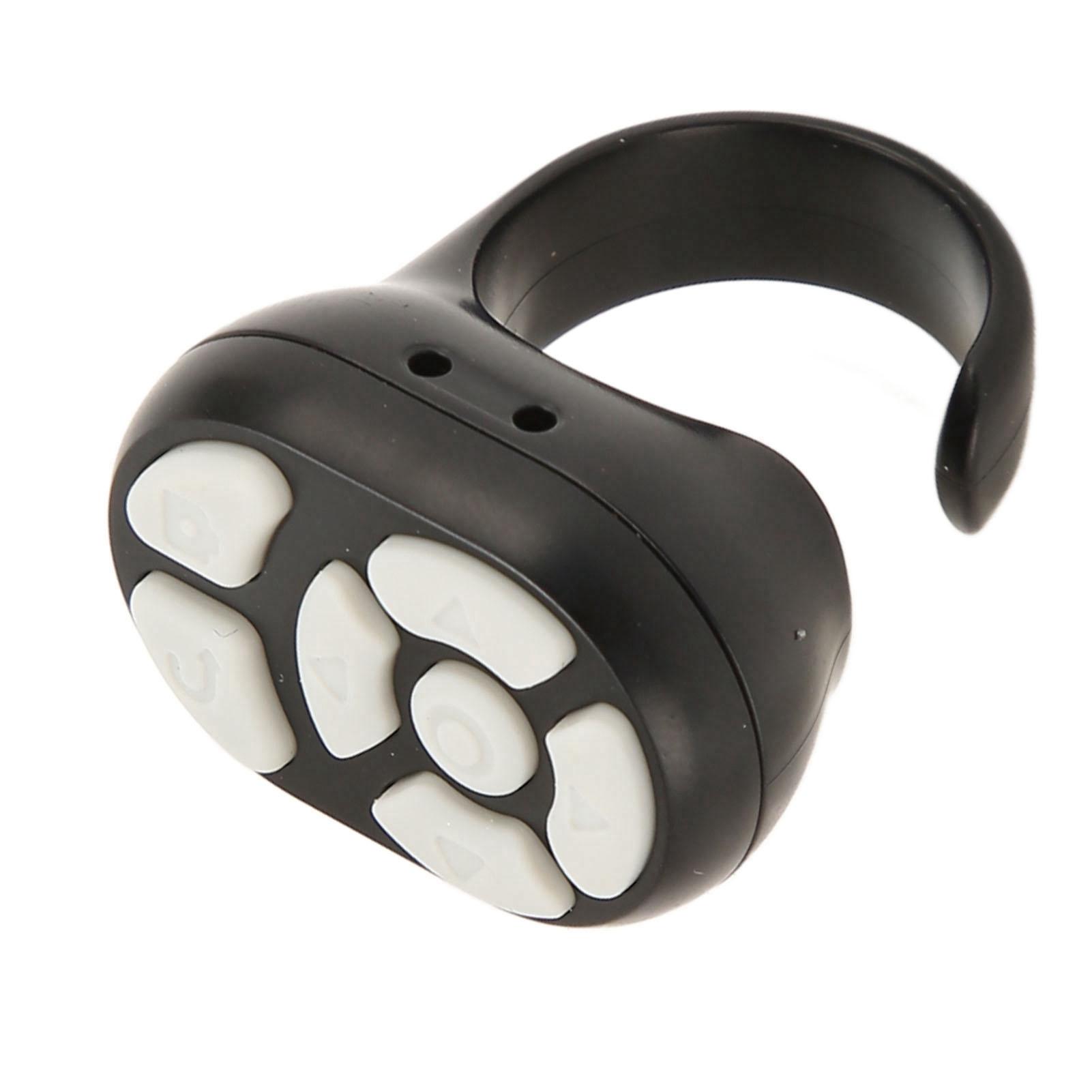 

Пульт дистанционного управления Прокрутка кольца Bluetooth 5.3 Приложение Перелистывание страниц Затвор камеры Кнопка дистанционного селфи чёрный