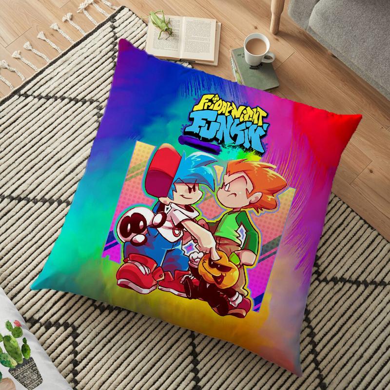 Friday Night Funkin Cushion Pillow Case Whitty Boyfriend Pillow Cover Lemon Demon Monster Living Room Decorative Pillow Kids Gift 45cm