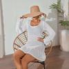 Beach Skirt Women's Solid Color Sexy Knitted Beach Bikini Swimsuit Hoodie Dress