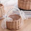 Woven Willow Pearl Flower Basket - Handheld Rattan Souvenir & Wedding/Floral Arrangement Basket for Children's Day