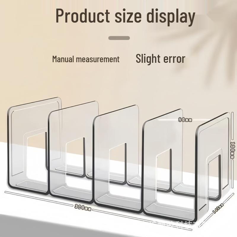 Clear Acrylic Book Stand: Durable, Four-Row, Drop-Resistant Storage Rack