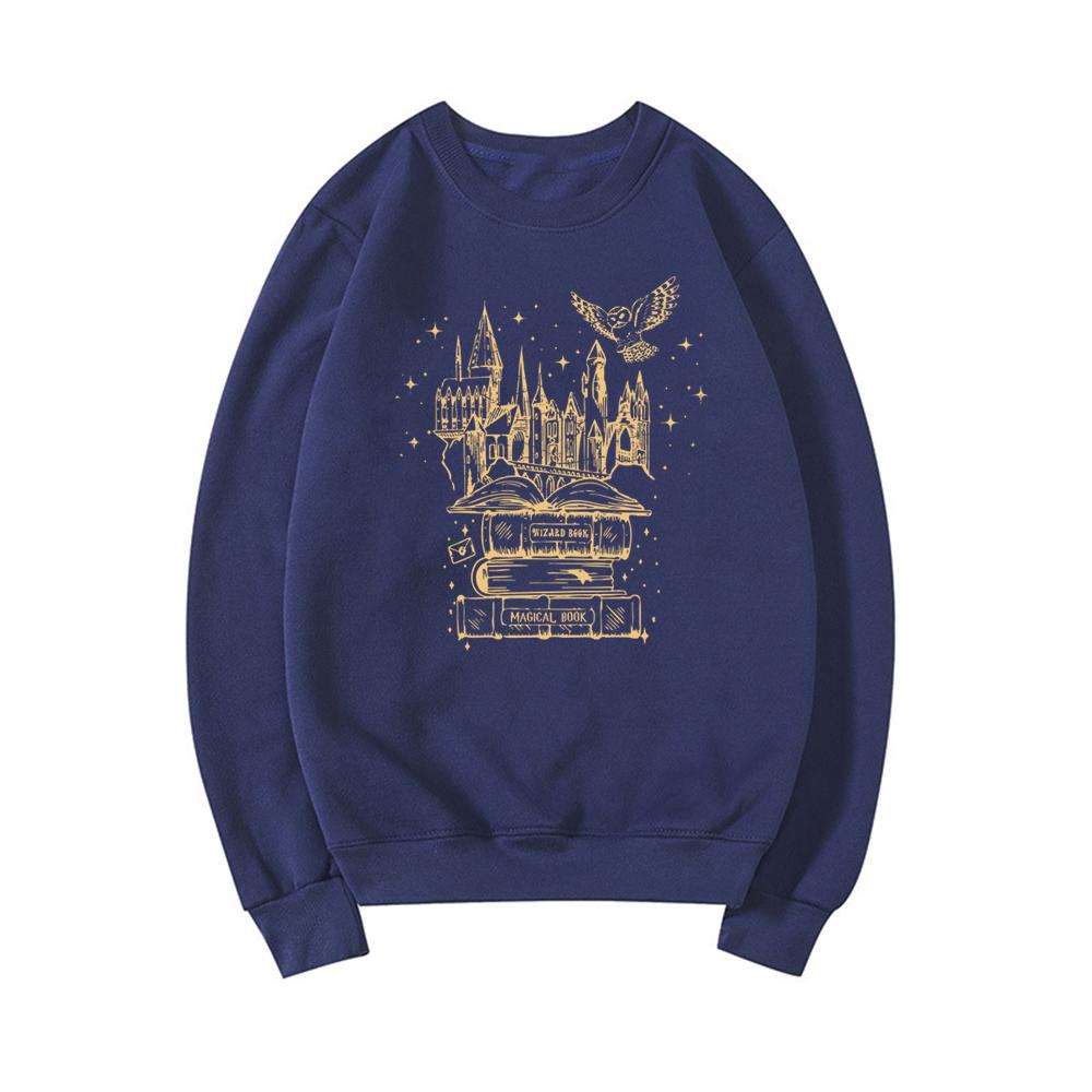 Universal Studios Wizard Castle Sweatshirt Magical Book Shirt Vintage Unisex Long Sleeve Sweatshirts Wizard School Casual Hoodie