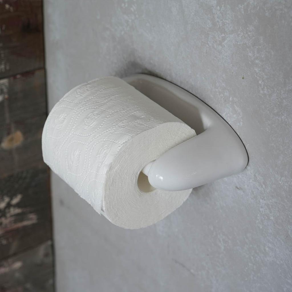 Dulton Porcelain Toilet Paper Holder Y-0609 Classic Ceramic Hotel Style 7.7cm High 20.7cm Wide 10.5cm Deep