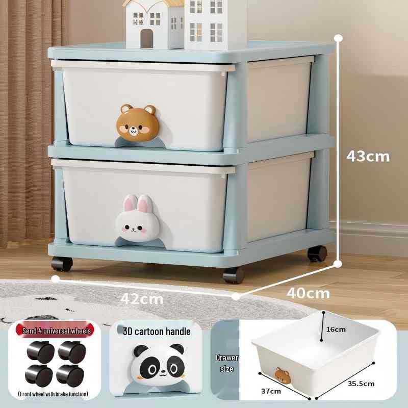 Children's Storage Cabinet with Drawers for Toys, Snacks, Clothes, and Bedside Use