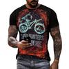 Vintage Bike Graphic T Shirt for Men Clothing 3D Printed Bicycle T-Shirt Gym Sport Tops Tee Streetwear Men Clothes Short Sleeve