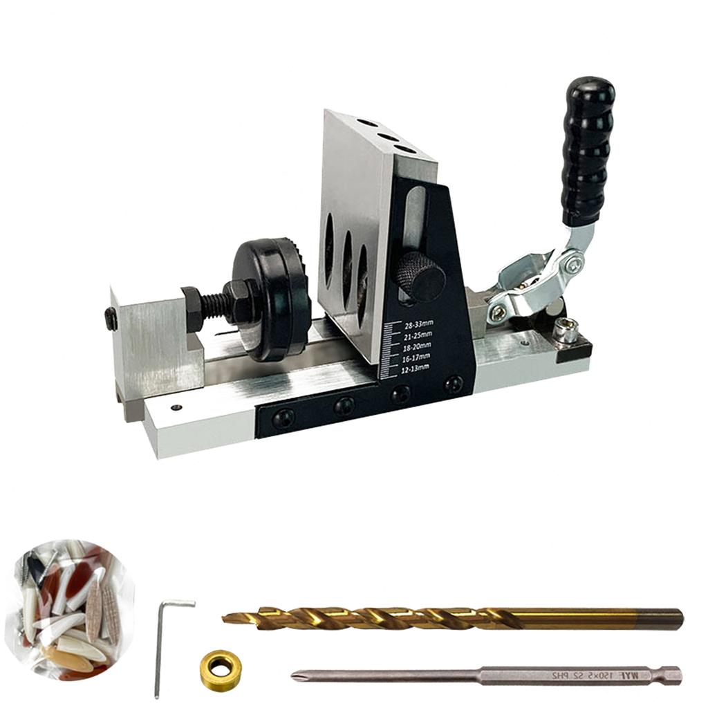 New Gen-2 Woodworking Pocket Hole Jig & Drill Bit (Compact Black Model, 9.5mm, Imperial)