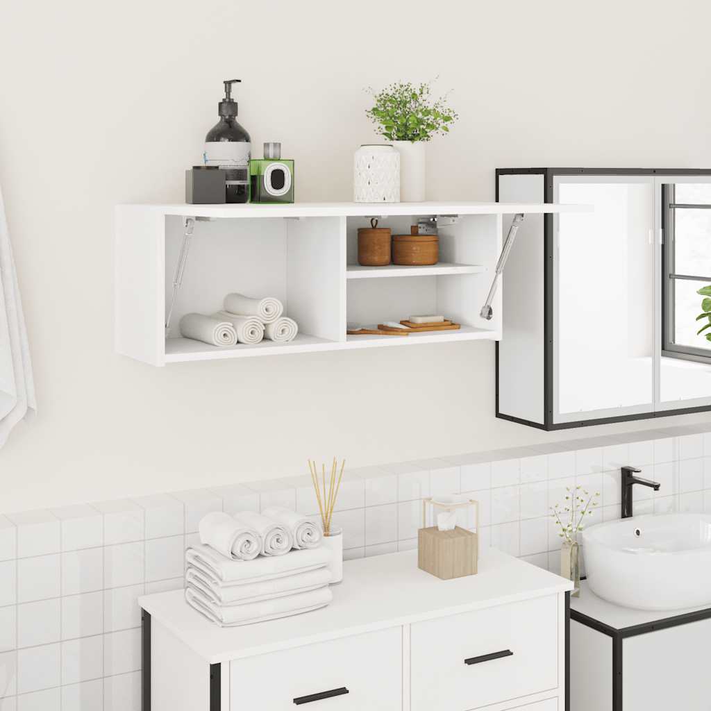 Bathroom Wall Cabinet White 80 X 25 X 30 Cm Engineered Wood