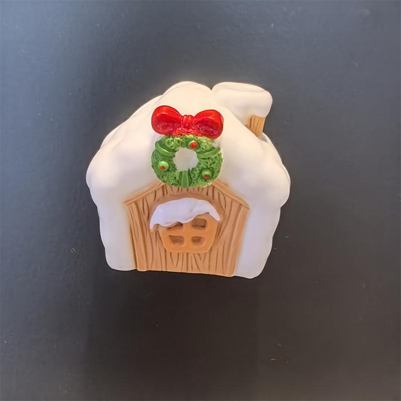 Christmas 3D Fridge Magnets Xmas Wreath Snowflake Fireplace Shape Refrigerator Magnets Whiteboard Sticker Home Party Decor Natal