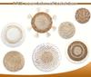7pcs Decorative Wicker Wall Decor Round Hand Hanging Rustic Flat Wall Art for Farmhouse Living Room Bedroom Display Kitchen Home