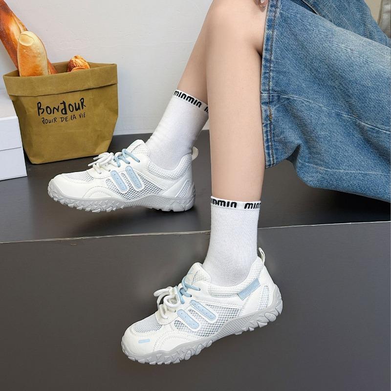 Mesh Breathable Leather German Training Shoes Women's New Versatile Casual Soft Sole Long Standing Not Tired Feet Sports Shoes Thin