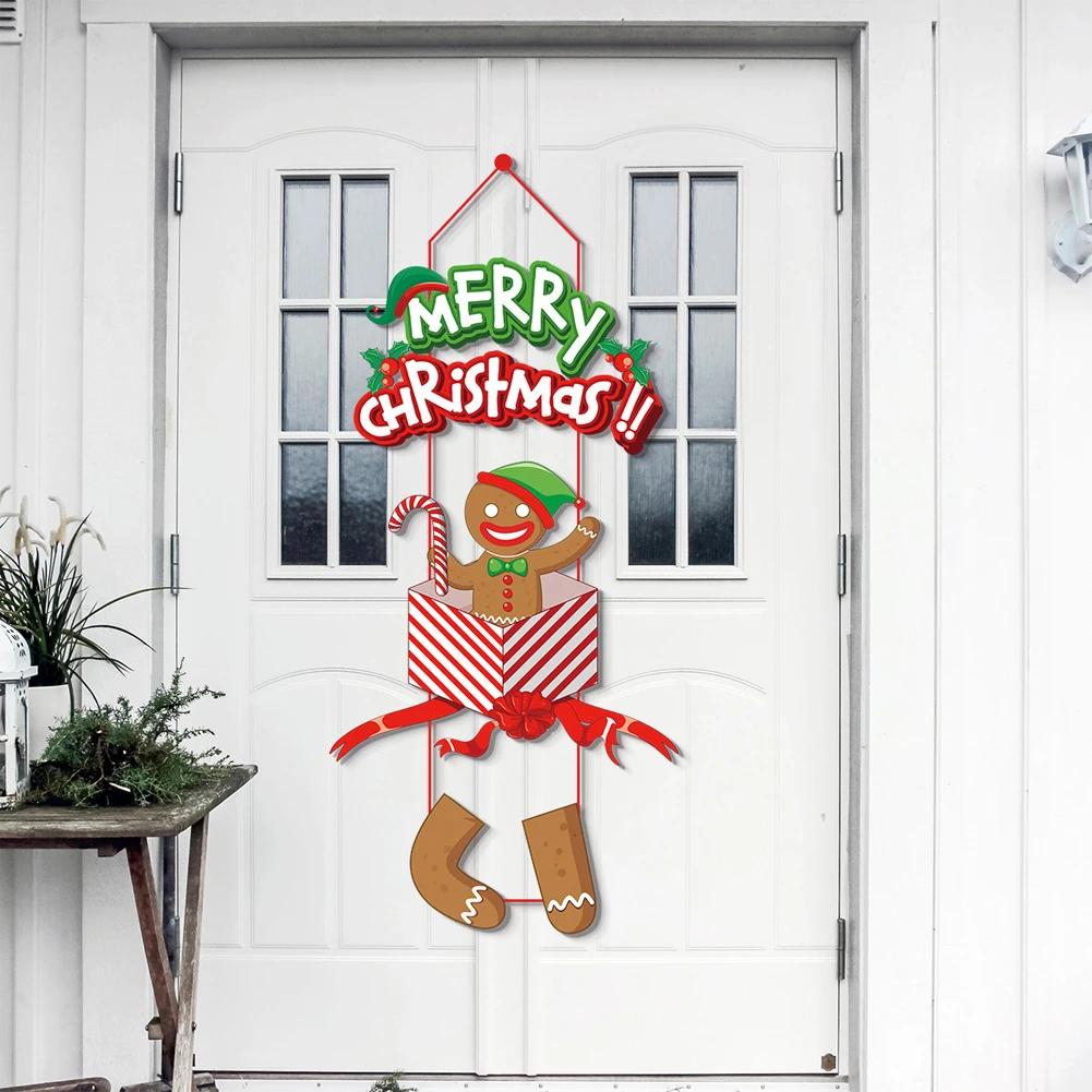 Christmas Hanging Flag Banner Door Decor Christmas Decoration 2024 for Home Christmas Ornaments Navidad Noel Gifts New Year 2025