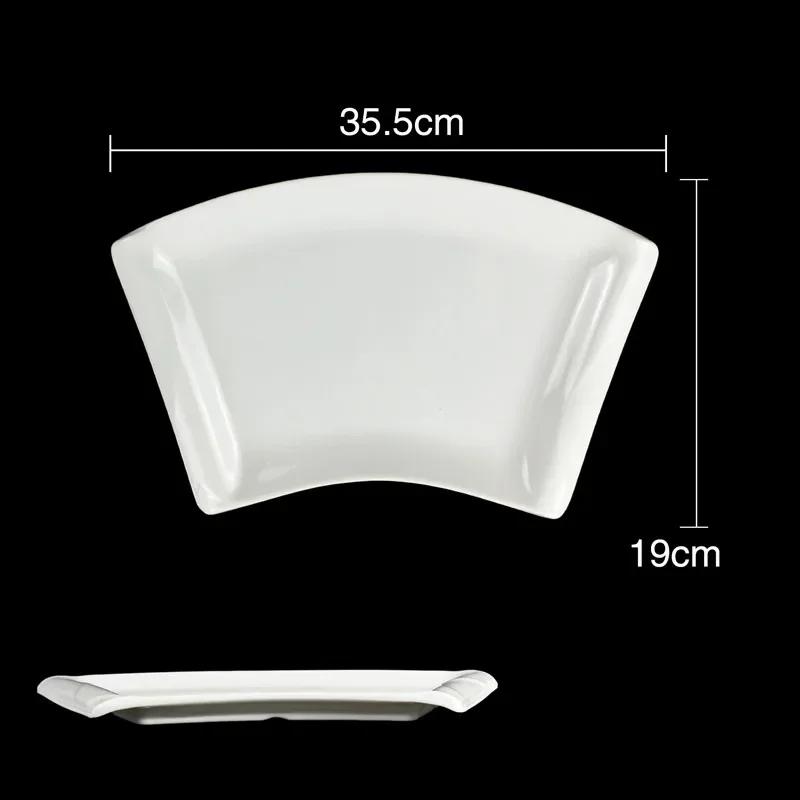 Pure White Plastic Irregular Plate Dish Commerce Serving Tray BBQ Picnic Plates Dessert Snacks Fruit Dishes Kitchen Tableware