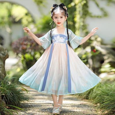 Hanfu Girl Chinese Style Cloth Summer Dress Antique Tang Suit Super Fairy Costume Dress Little Girl Mermaid Princess Skirt Undergarment