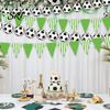 Watch Party Dekoration Fußball Wimpelkette Dreieckige Fahnen Bälle Girlande Sport Thema Immersive Fußballszene Hängende Papierwimpel für Fans Zuhause