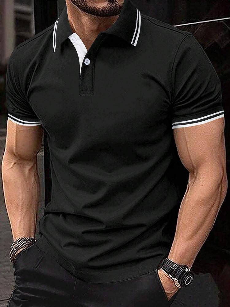 Men's Short Sleeve Polo Shirt With Contrast Edge