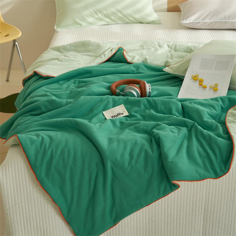 New Waffle Patterned Cool Feeling Summer Comforter Single PackSkin-friendly Soft Breathable and lightweightMachine Washable