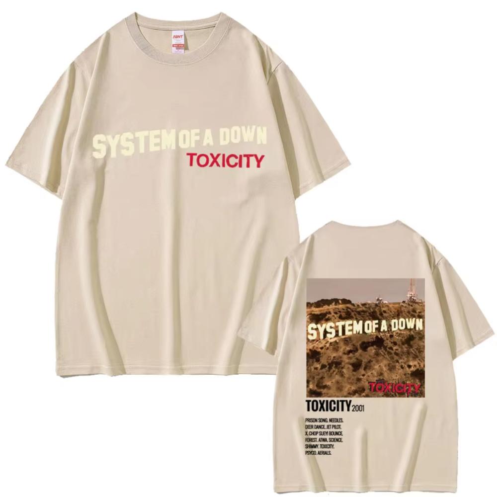 Alternative Metal Rock Band System Of A Down Toxicity Album Graphic Tshirt Unisexs Women Oversized Casual Cotton Vintage Tshirts