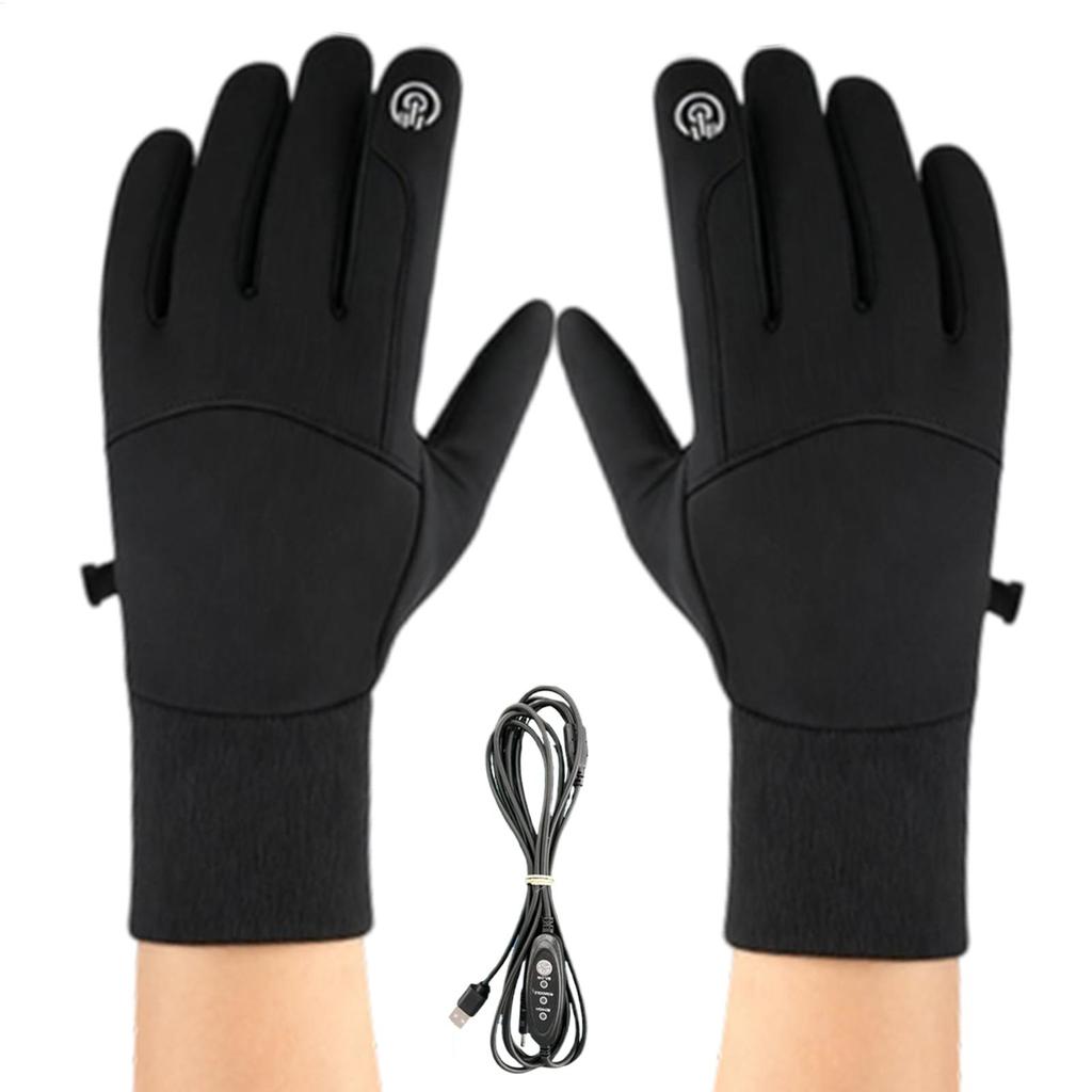 Electric Heated Gloves Non-Slip Cold Weather Screen Touch Winter Electric Heating Gloves for Skiing Cycling Hiking Commuting Men