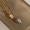 Color Retention 26 Letter Pendant Oval Necklace Necklace 26 Letter Electroplated Real Gold