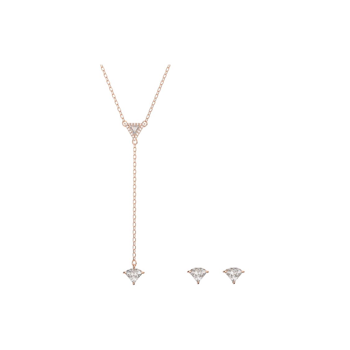 

Swarovski Ortyx Classic Versatile Triangle Cut Set Necklace Women necklace Silver Rose-Gold 5643730 Box (Random Color)