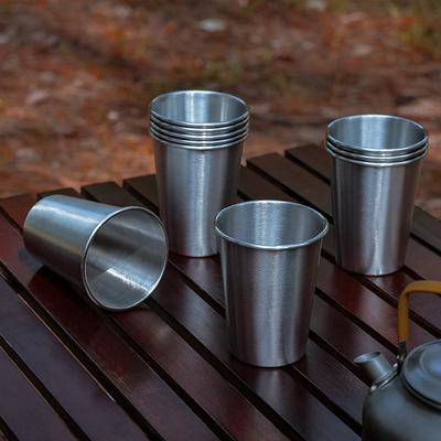 8 szt. Kubki do kawy na zewnątrz 350 ml + 80 ml Kubki do herbaty Stackable Stal nierdzewna 304 Przenośne Kubki na wodę na grill na świeżym powietrzu