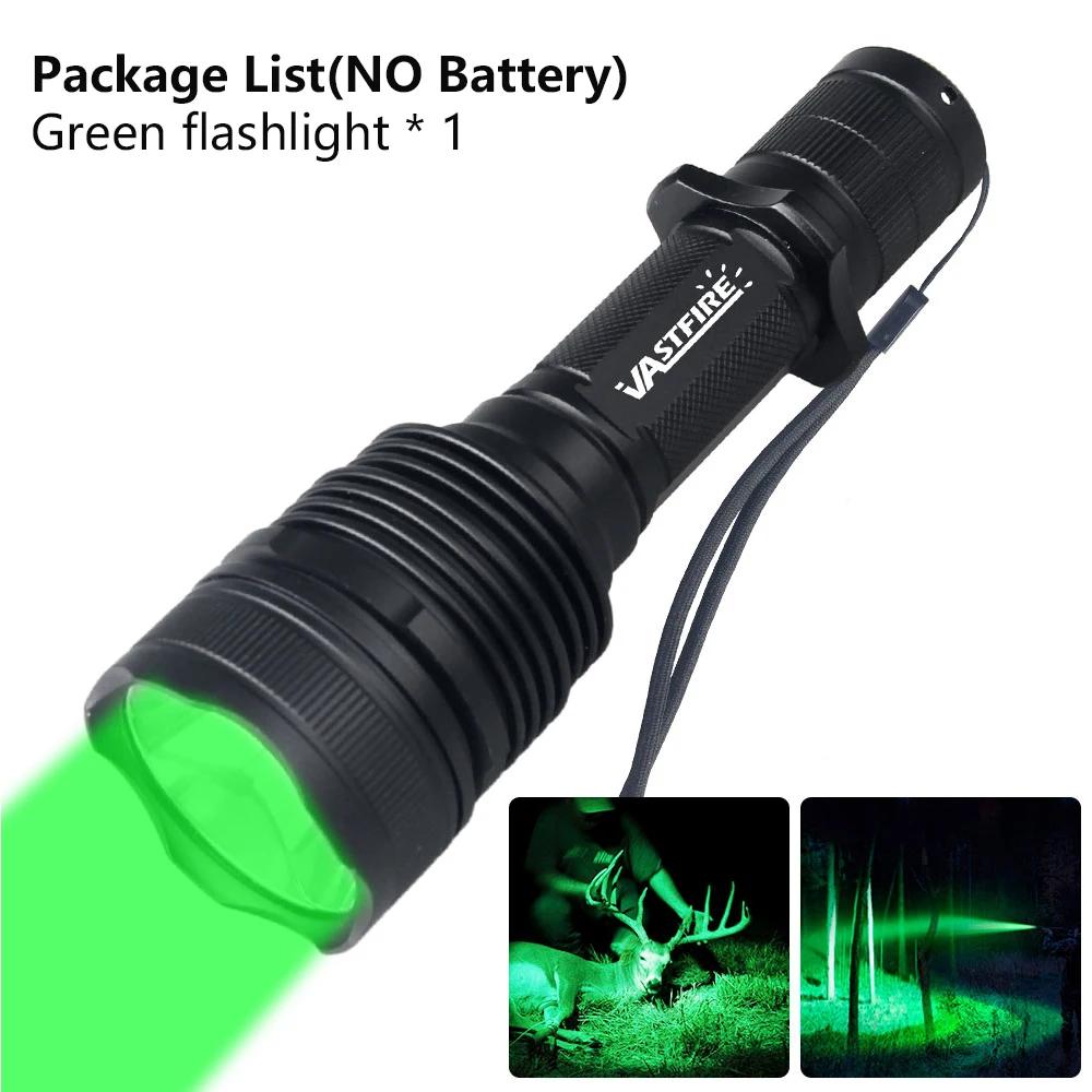 Tactical Hunting Flashlight Red Green LED Waterproof Flashlight Torch Outdoor Lighting with Gun Mount +Switch Rechargeable Lamp