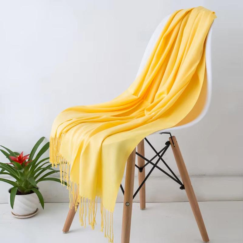 Luxury Design Brand Solid Women Cashmere Scarf Autumn Winter Warm Shawls Wraps  Men's Pashmina Tassel Scarves Female Foulard