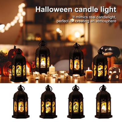 Halloween Candle Lantern Decoration Operated LED Light Mini Castle Flame Battery Smokeless Flickering Candle